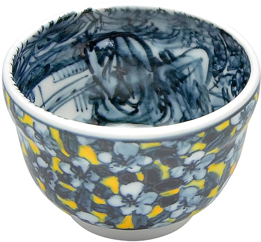 ぐい呑　京焼 Amazon.co.jp: 京焼 清水焼 盃・ぐい呑み ブルー 直径6.5cm 六齋